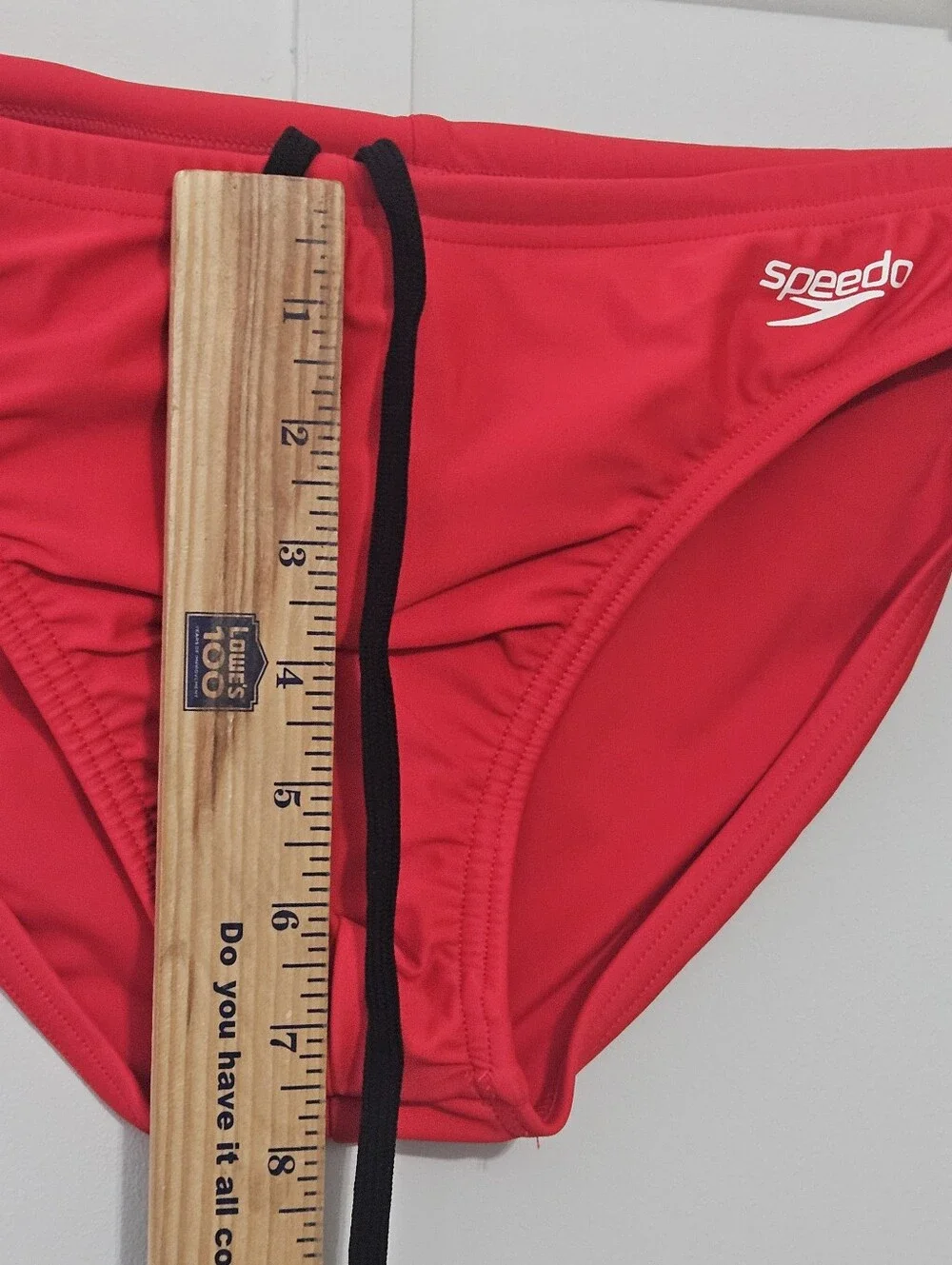 Speedo PowerFlex Eco Size 34 Red Boys Mens Swim Trunks with Elastic Drawstring